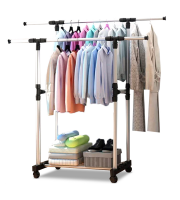 Double Rail Pole Clothes Drying Rack  ( স্টেইনলেস স্টিল এর তৈরি অনলা )